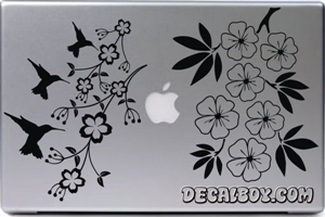 Hummingbird-cherry-blossom Laptop Decal