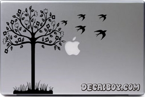 Tree Birds Laptop Decal
