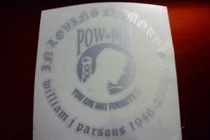 Pow Mia Bar And Shield Decal