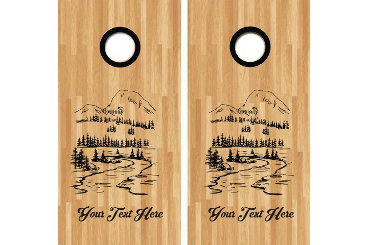 Nature Mountain Forest Cornhole Decal