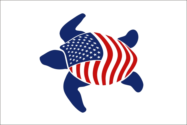 American Flag Turtle Window Decal