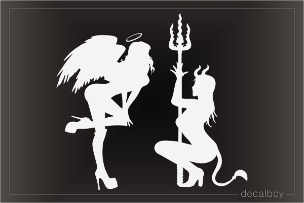 Sexy Demon Girls Nude - Angel Devil Girls Decals & Stickers | Decalboy