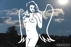 Angel Girl Standing Car Window Decal