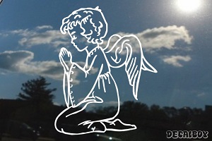 Angel Sitting Praying Window Decal