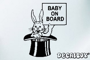 Baby On Board Rabbit Window Decal