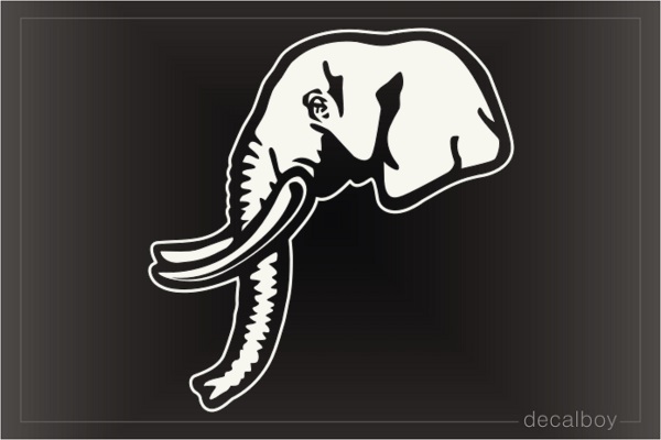 Elephant Head Window Decal