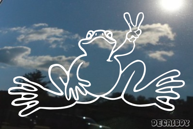 Peace Sign Frog Window Decal