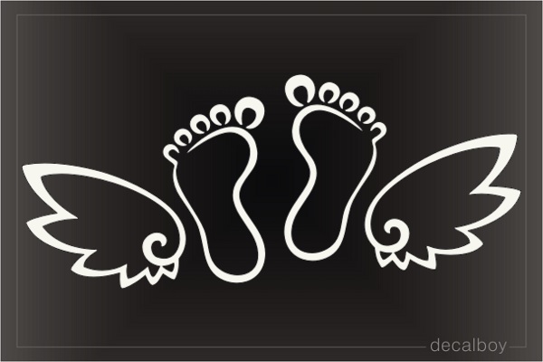 Baby Feet Angel Wings Decal