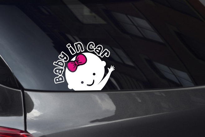 Baby In Car Decal