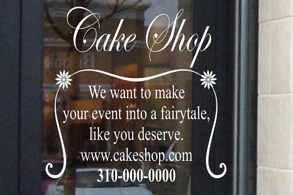 Business Custom Logo Cake Shop Decal