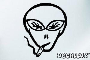 Alien Smoking Decal