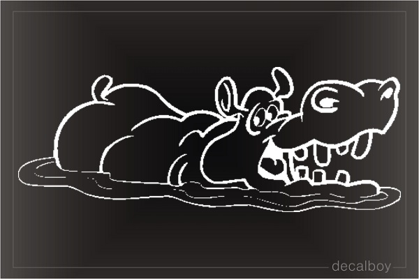 Hippopotamus Cartoon Decal