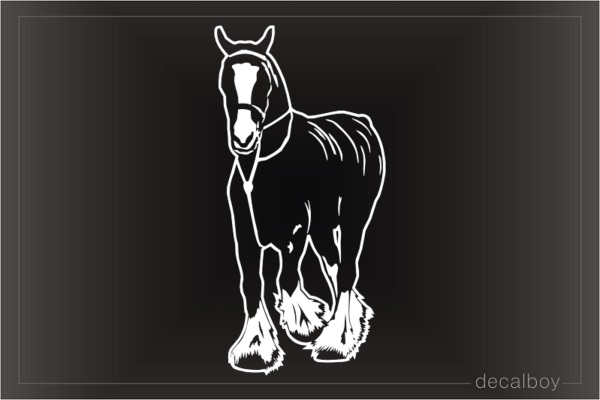 Clydesdale Horse Running Decal