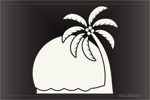 Coconut Palm Tree Island Decal