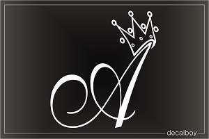 Crown A Initial Car Window Decal