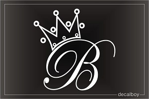 Crown B Initial Princess Decal