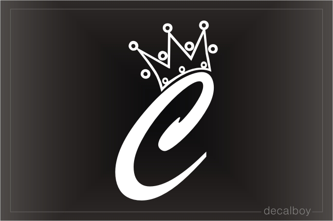 Crown Letter C Initial Decal