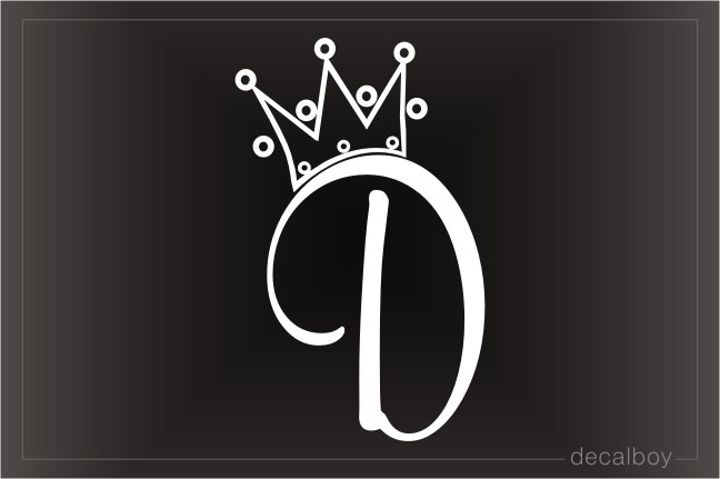 Crown Letter D Initial Car Window Decal