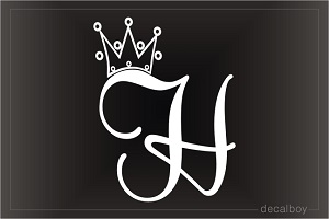 Crown Letter H Initial Car Window Decal