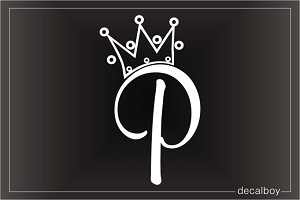 Crown Letter P Initial Decal