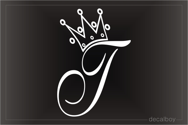 Crown T Letter Car Window Decal
