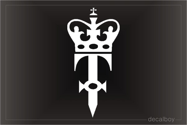 Crown Letter T Car Window Decal