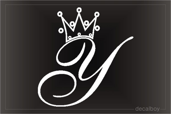 Crown Letter Y Decal