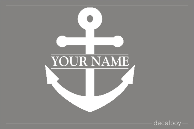 Custom Text Nautical Anchor Decal