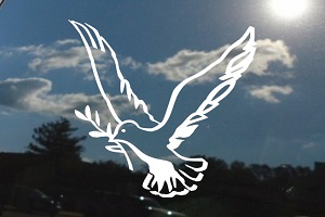 Dove Olive Branch Carrying Window Decal