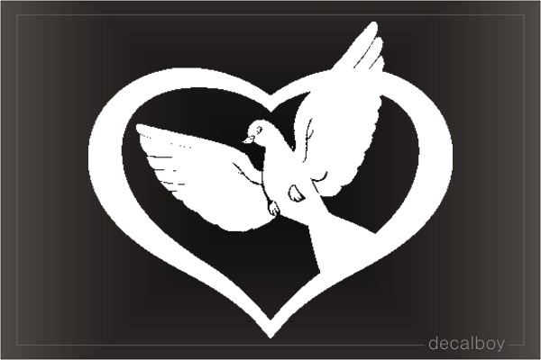 Dove Peace Heart Decal