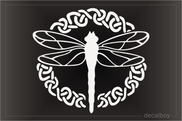 Dragonfly In Circle Decal