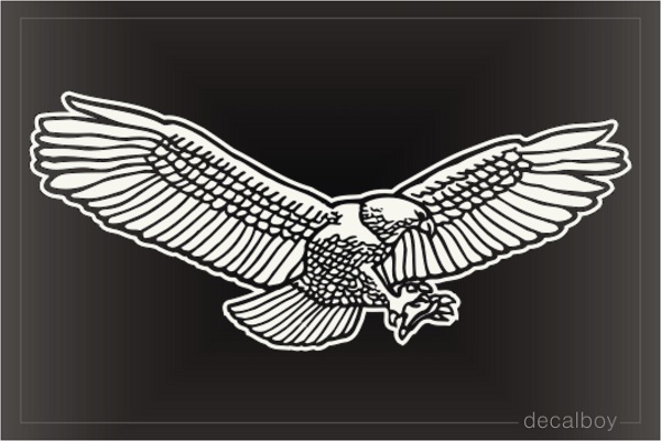 American Bald Eagle Catching Decal