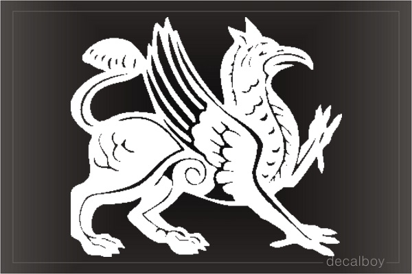 Mythical Gryphon Mythical Creature Guardian Gryphon at attention Vinyl Car/Laptop Decal Unicorn Fairy Mythical Beast Mermaid Dragon
