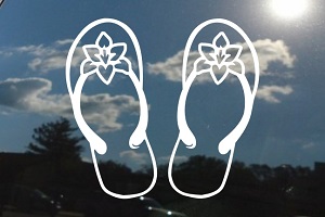 Flip Flop With Flower Decal
