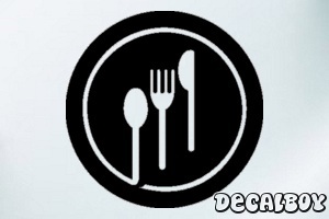 Fork Knife Plate Decal