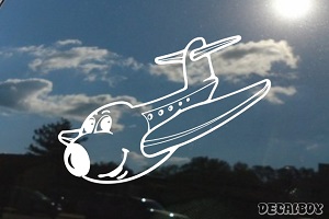 Fun Cartoon Plane Car Window Decal