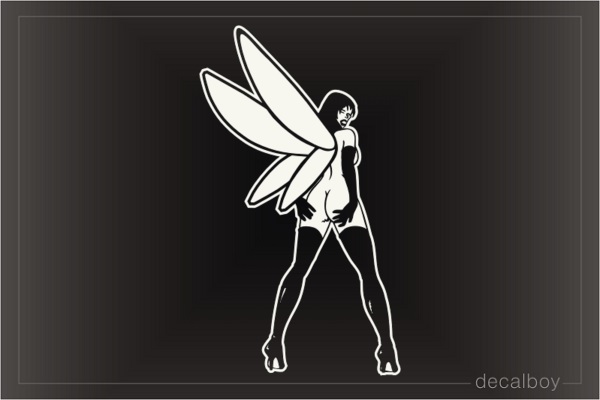 Fairy Showing Back Car Window Decal