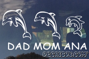 Family Dolphins Window Custom Decal