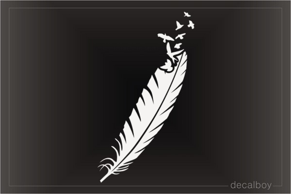 Feather And Doves Decal