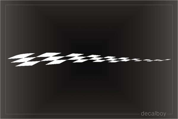 Stripe Checkered Graphic Die-cut Decal
