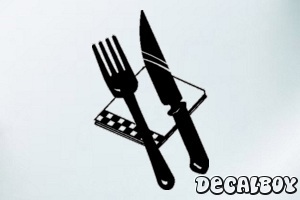 Fork Knife 6 Car Window Decal