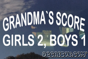 Grandmas Score Girls 2 Boys 1 Decal