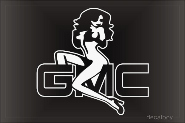 Sexy Girl Sitting On Gmc Decal