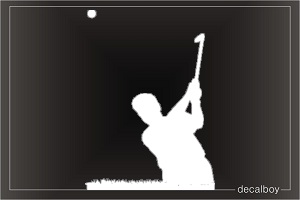 Golfer Crouching Window Decal