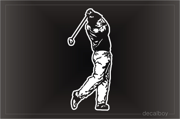 Golfer Block-shot Window Decal