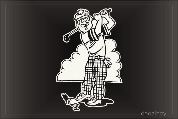 Golfer Cartoon Window Decal
