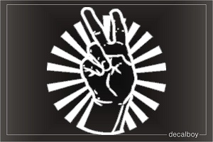 Hand Peace Signs Sun Car Decal