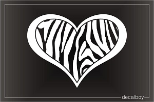 Heart Zebra Print Car Window Decal