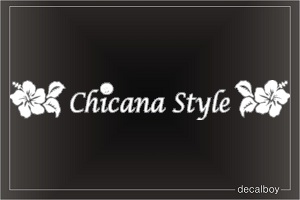 Chicana Style Flowers Auto Decal