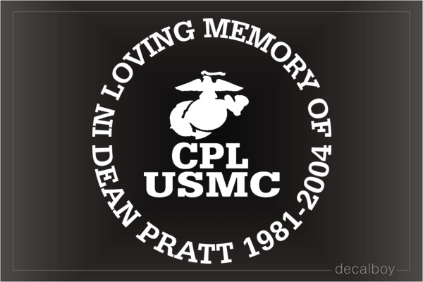 In Loving Memory Of Marine Car Decal